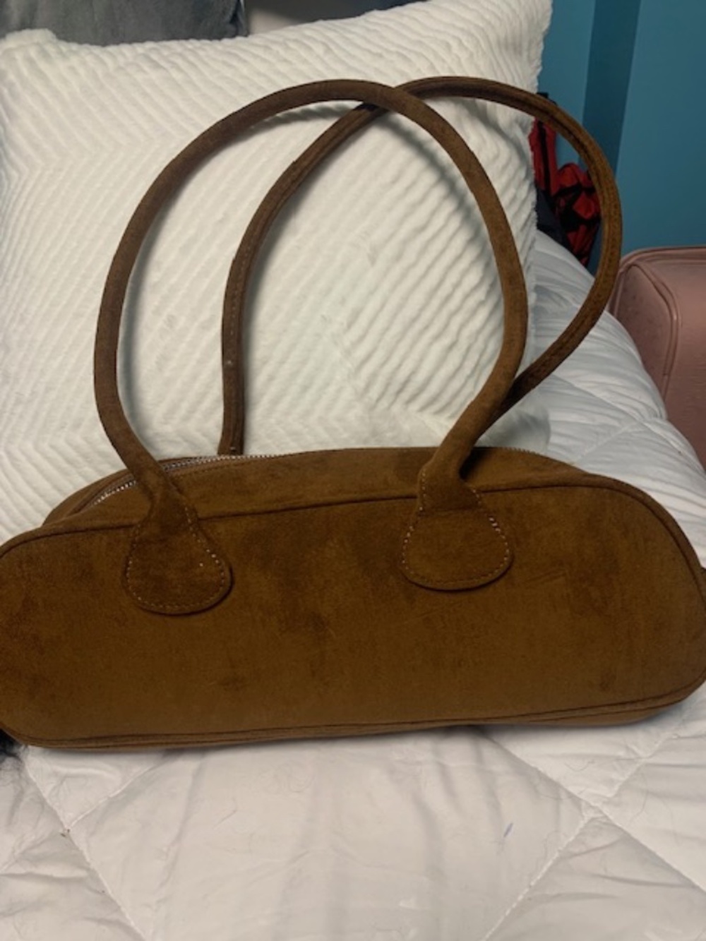 Brown suede bag